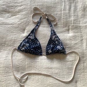 Arizona Jean Co Blue Triangle Halter Bikini Top